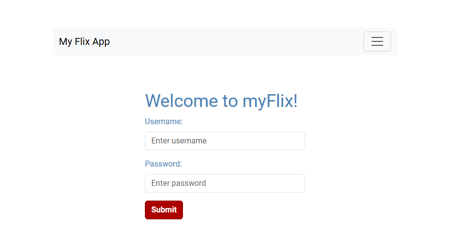 myFlix React Interface