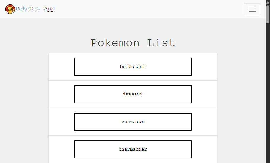 Pokedex App Main Screen
